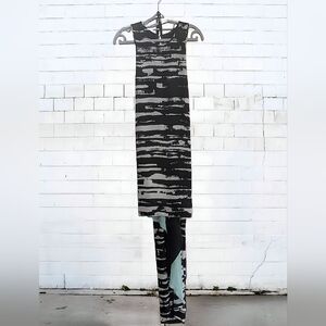 BCBG MaxAzria Black and Gray Asymmetrical Dress